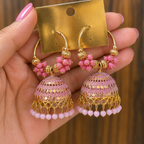 Pink Bloom Jhumka