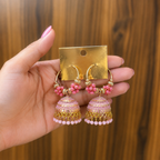 Pink Bloom Jhumka